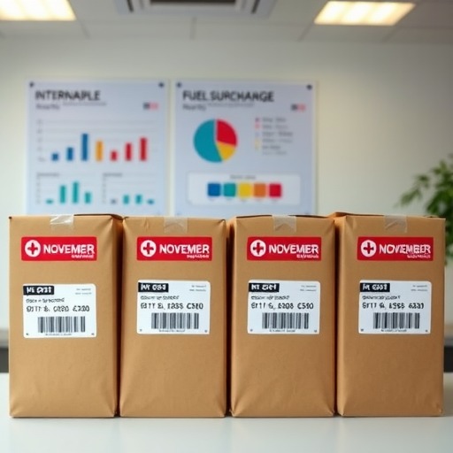 四大国际快递11月燃油附加费价格