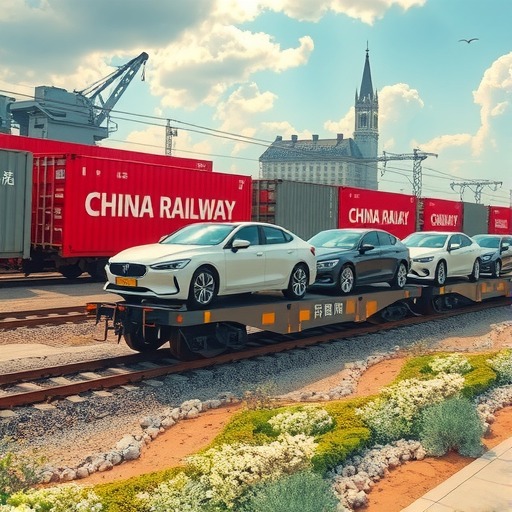 “广东造”汽车**搭乘石龙中欧班列出口