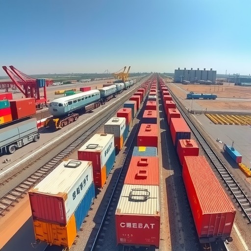 新疆阿拉山口口岸中欧班列通行今年突破1000列