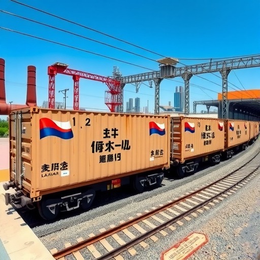 2023年泸州开行第四列中欧班列载着泸州老窖开往俄罗斯