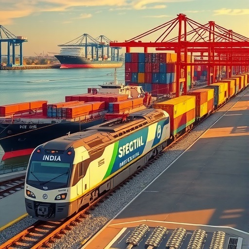 “陆海新通道”铁海联运班列印度专列在钦州港转运(图1)