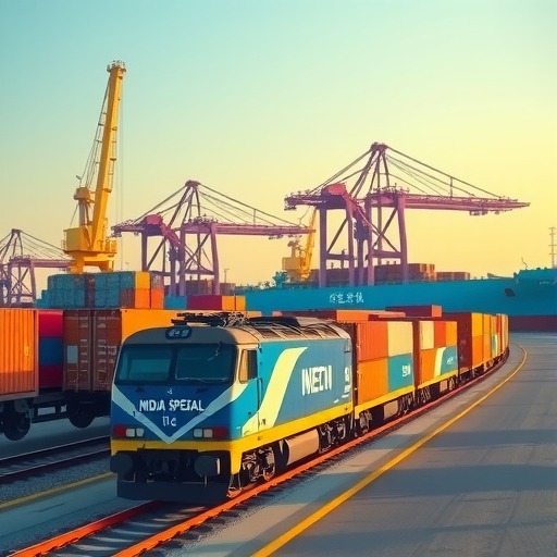 “陆海新通道”铁海联运班列印度专列在钦州港转运(图1)