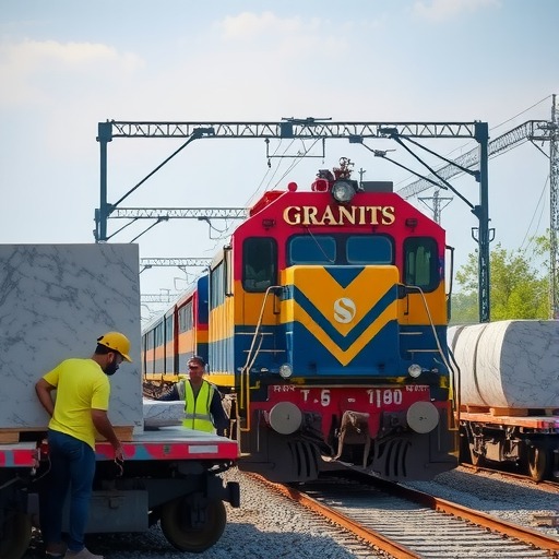 麻城石材专列开始运行(图1)